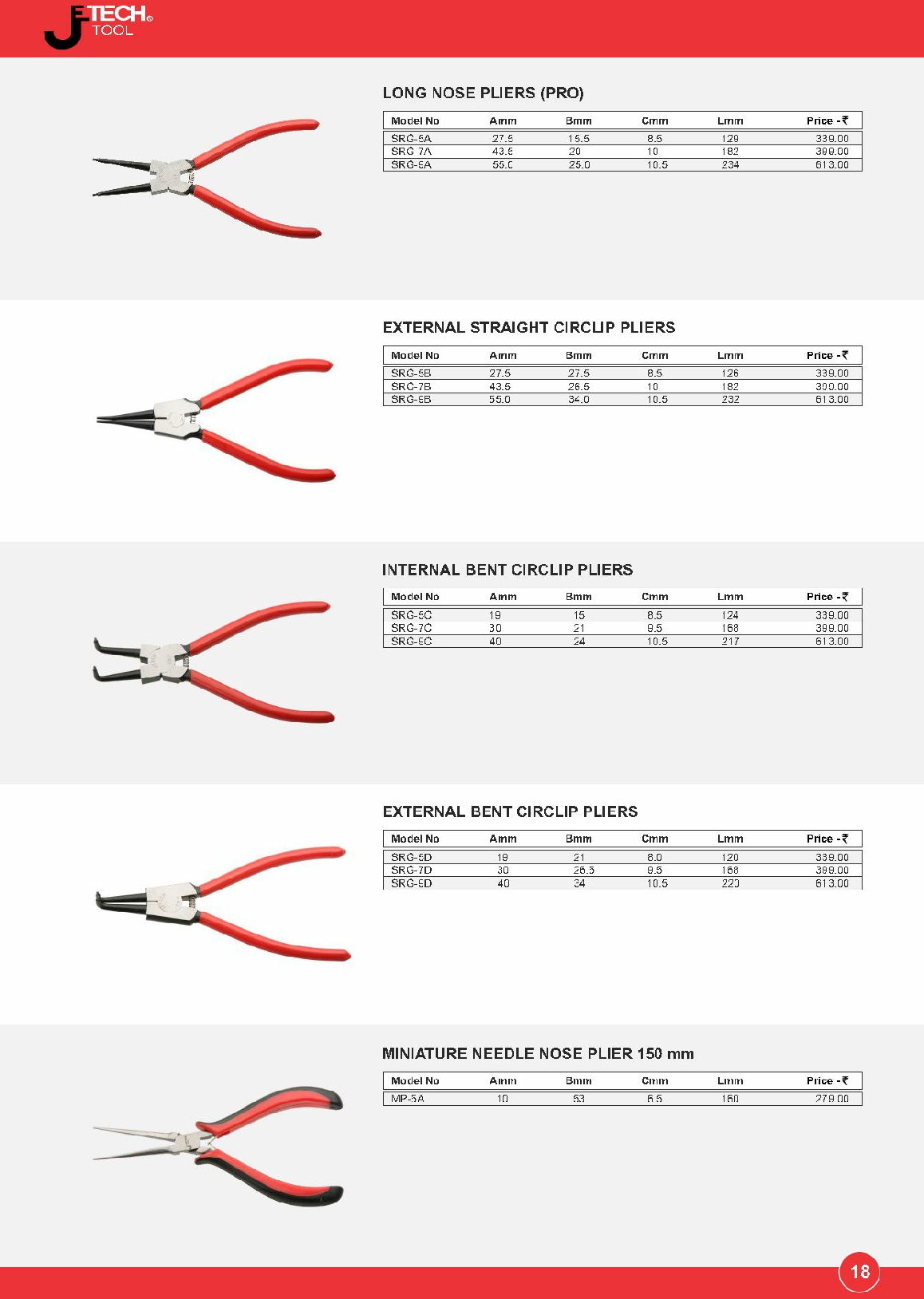 external straight circlip pliers, internal bent circlip pliers, external bent circlip pliers,miniature needle nose plier,jetech tools chennai